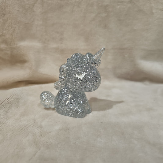 Figurine-Silver Sparkle Unicorn