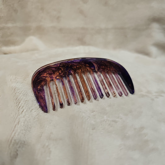 Hair Comb - Purple & Gold