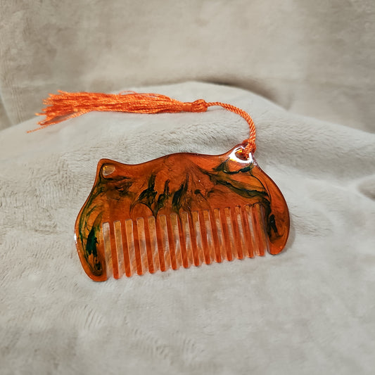 Hair Comb - Orange & Green