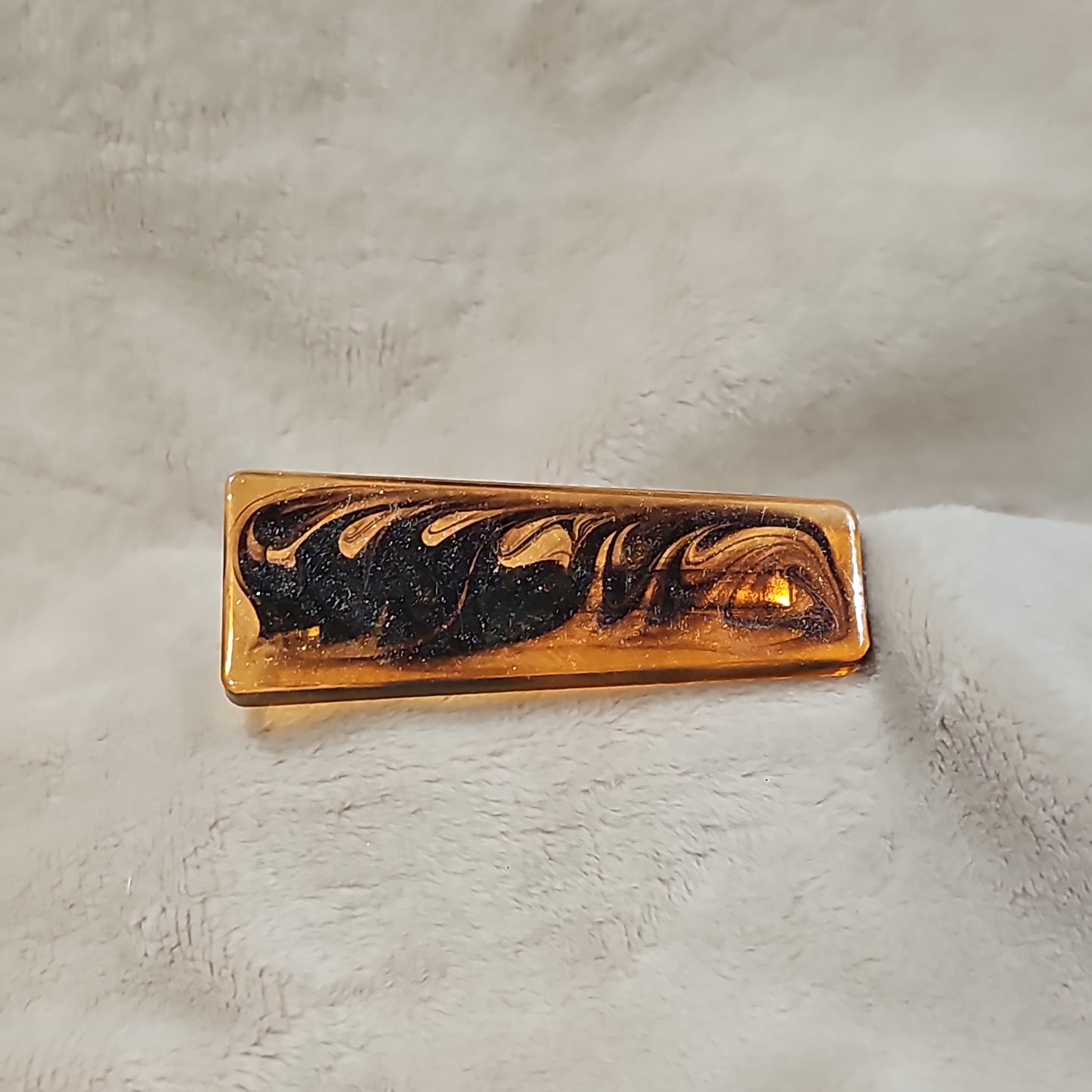 Hair Clip - Orange & Brown