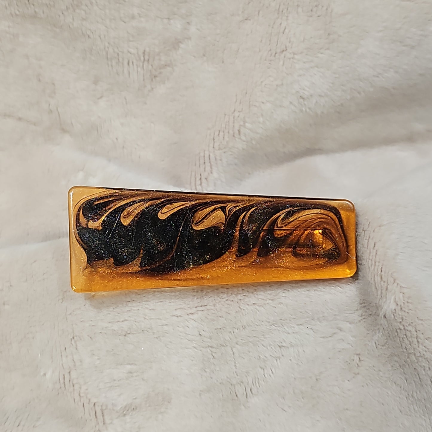 Hair Clip - Orange & Brown