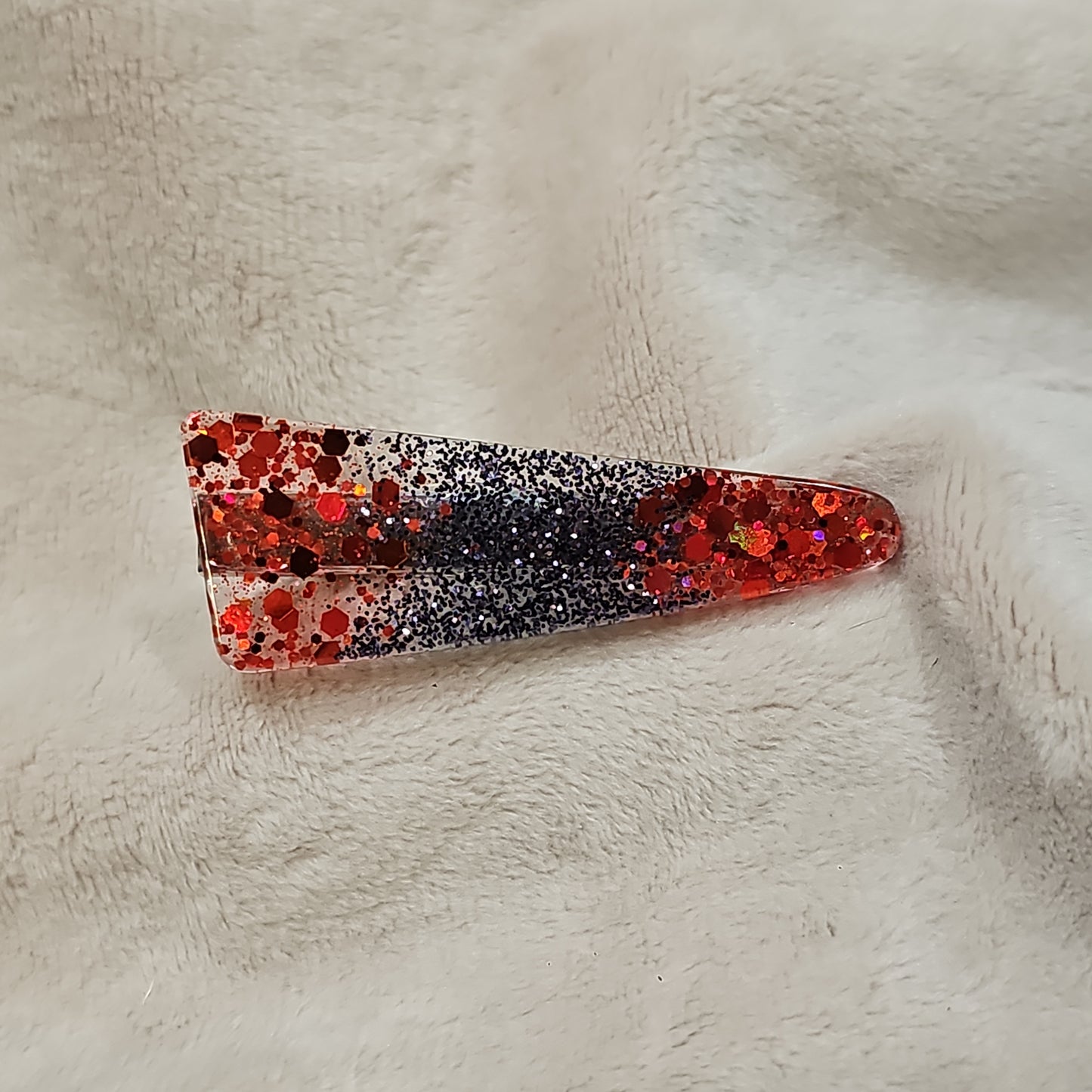 Hair Clip - Red & Purple Sparkle