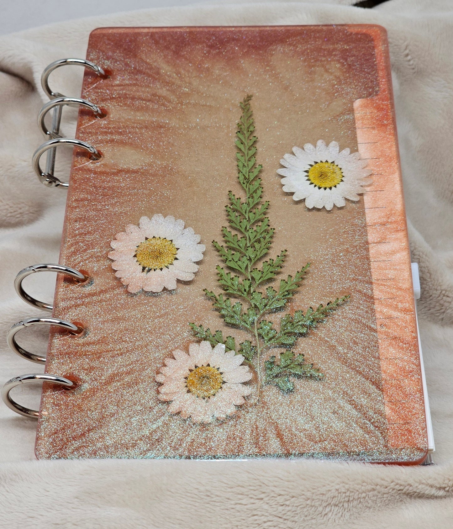 Notebook - Brown/White Flowers