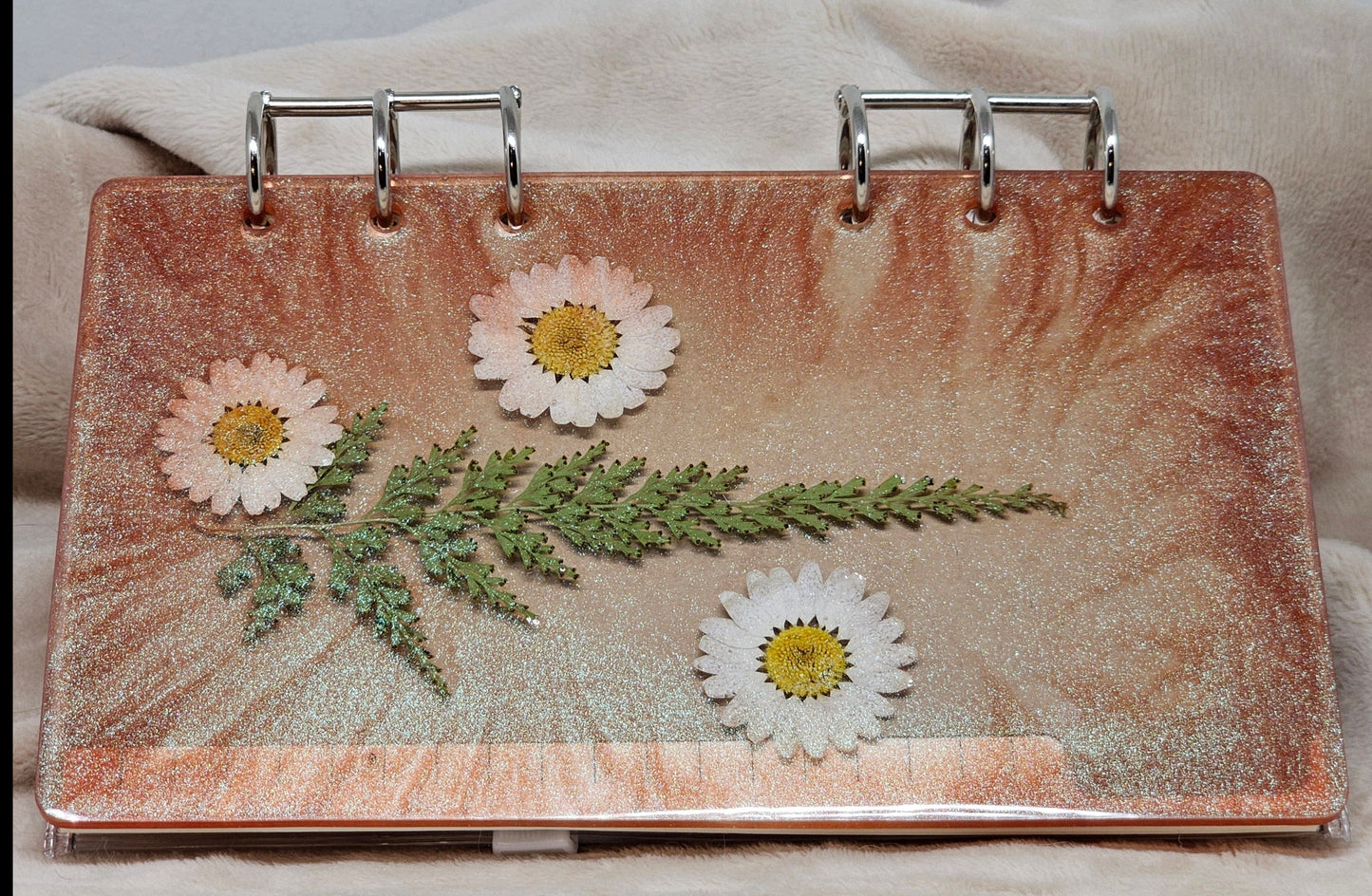 Notebook - Brown/White Flowers