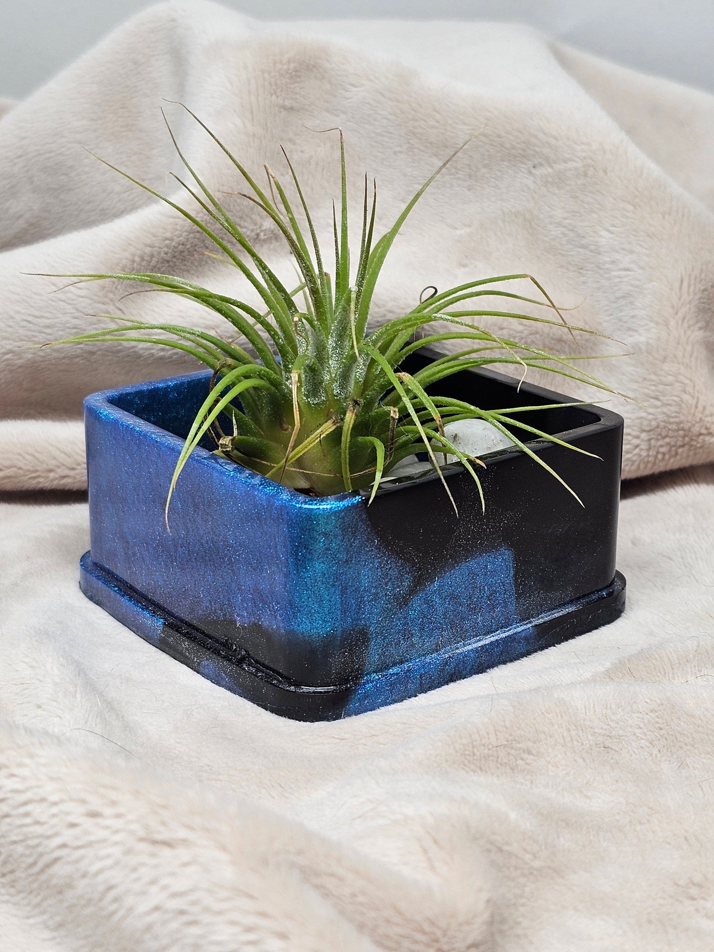 Votive/Planter - Blue & Black