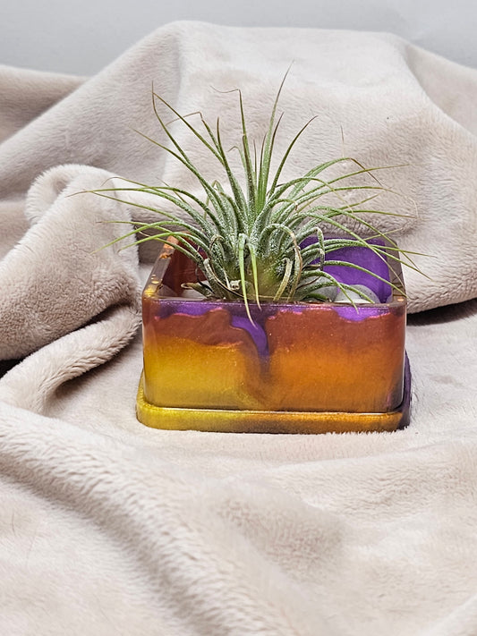 Votive/Planter - Purple & Orange