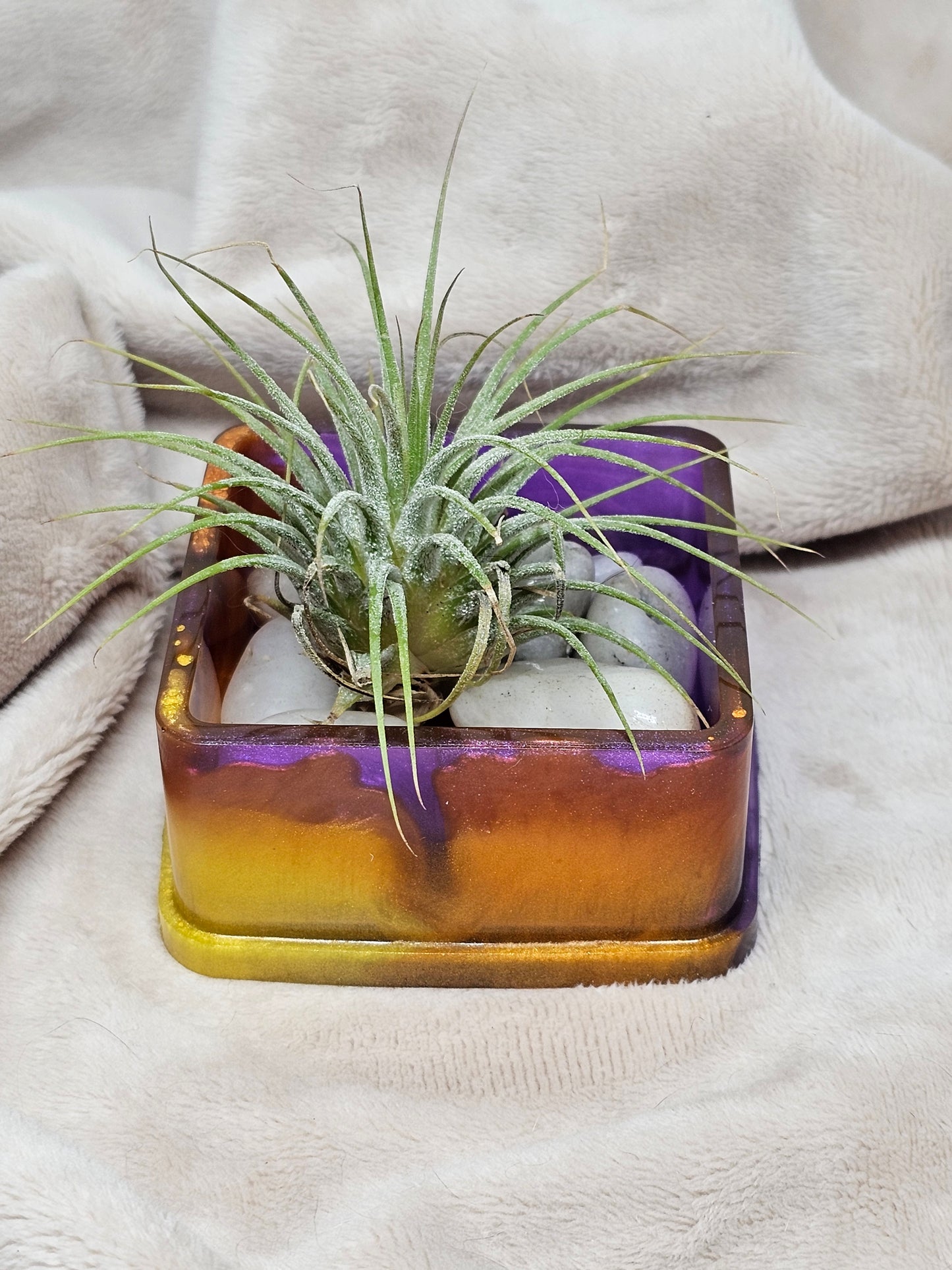 Votive/Planter - Purple & Orange