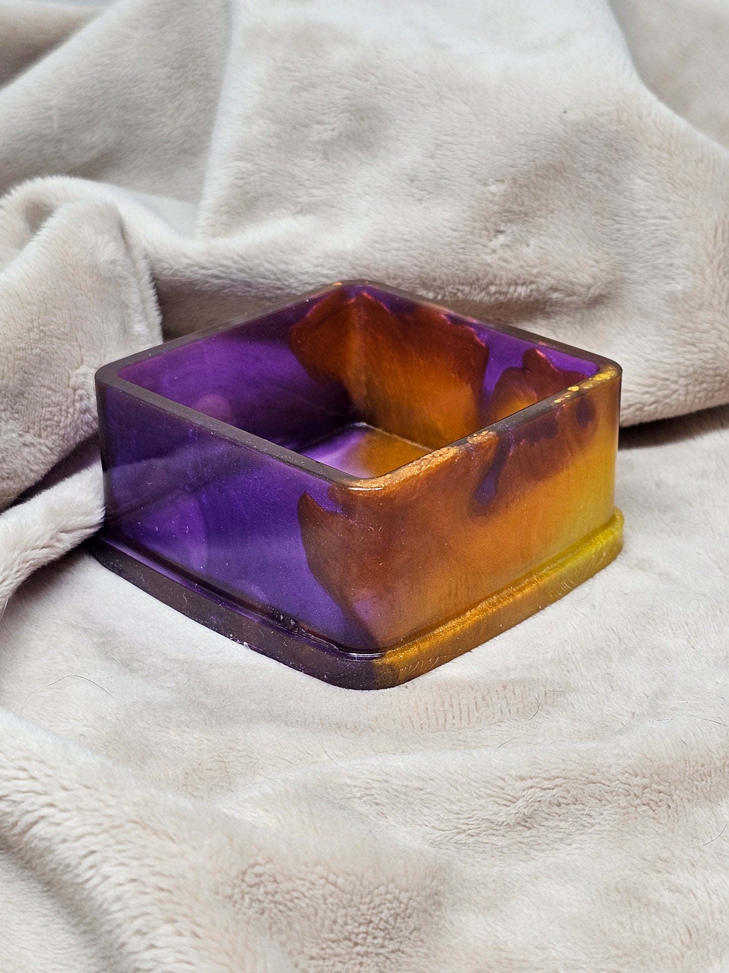 Votive/Planter - Purple & Orange