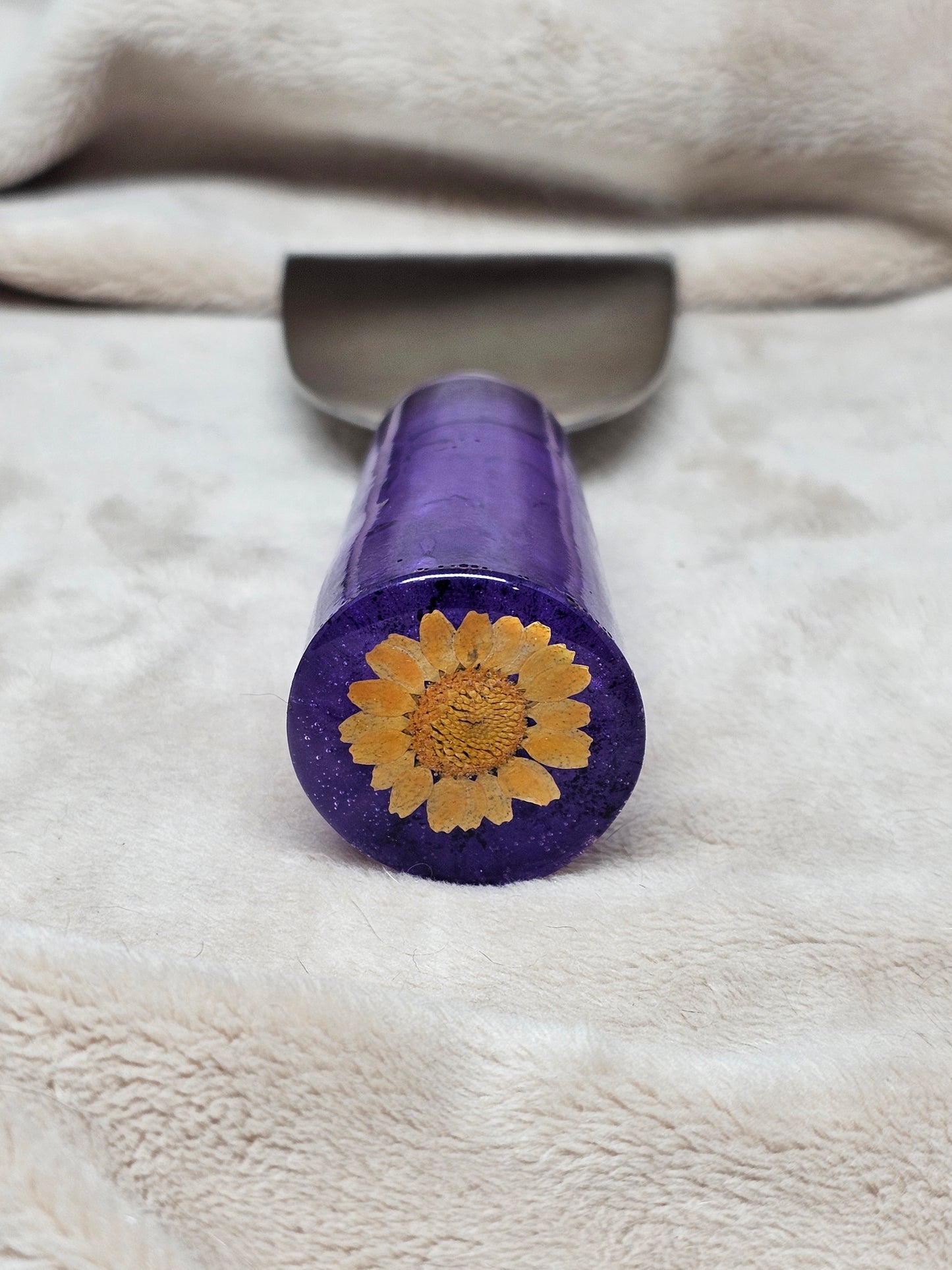 Cheese Knife - Shimmer Purple/Yellow Flower