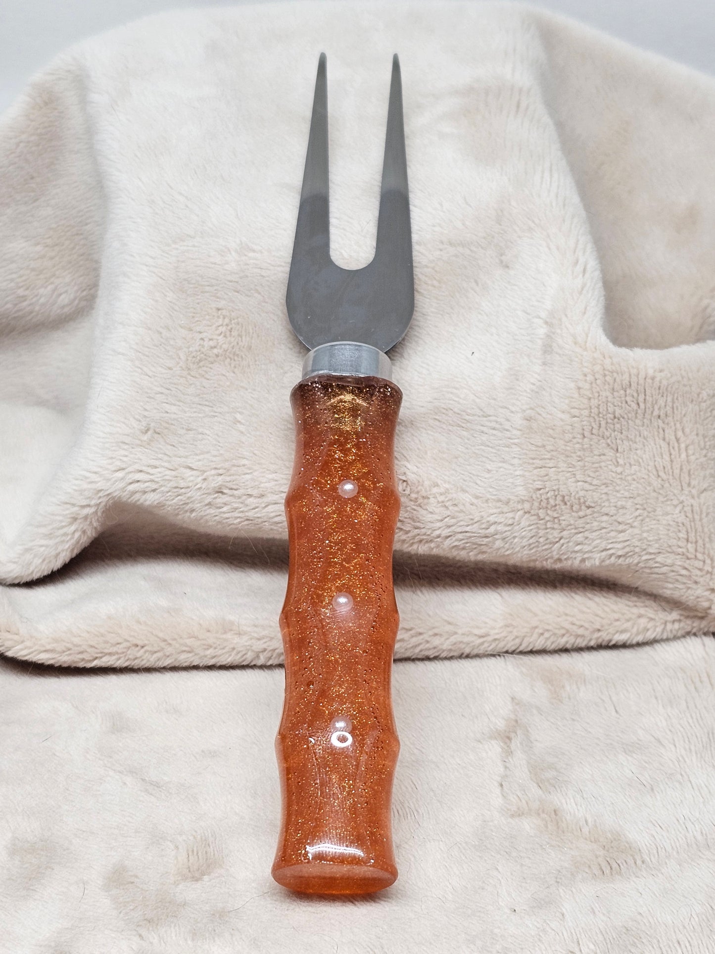 Cheese Fork - Copper/Pearls