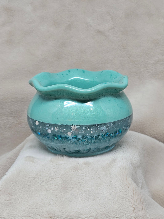 Votive/Planter - Teal & Clear