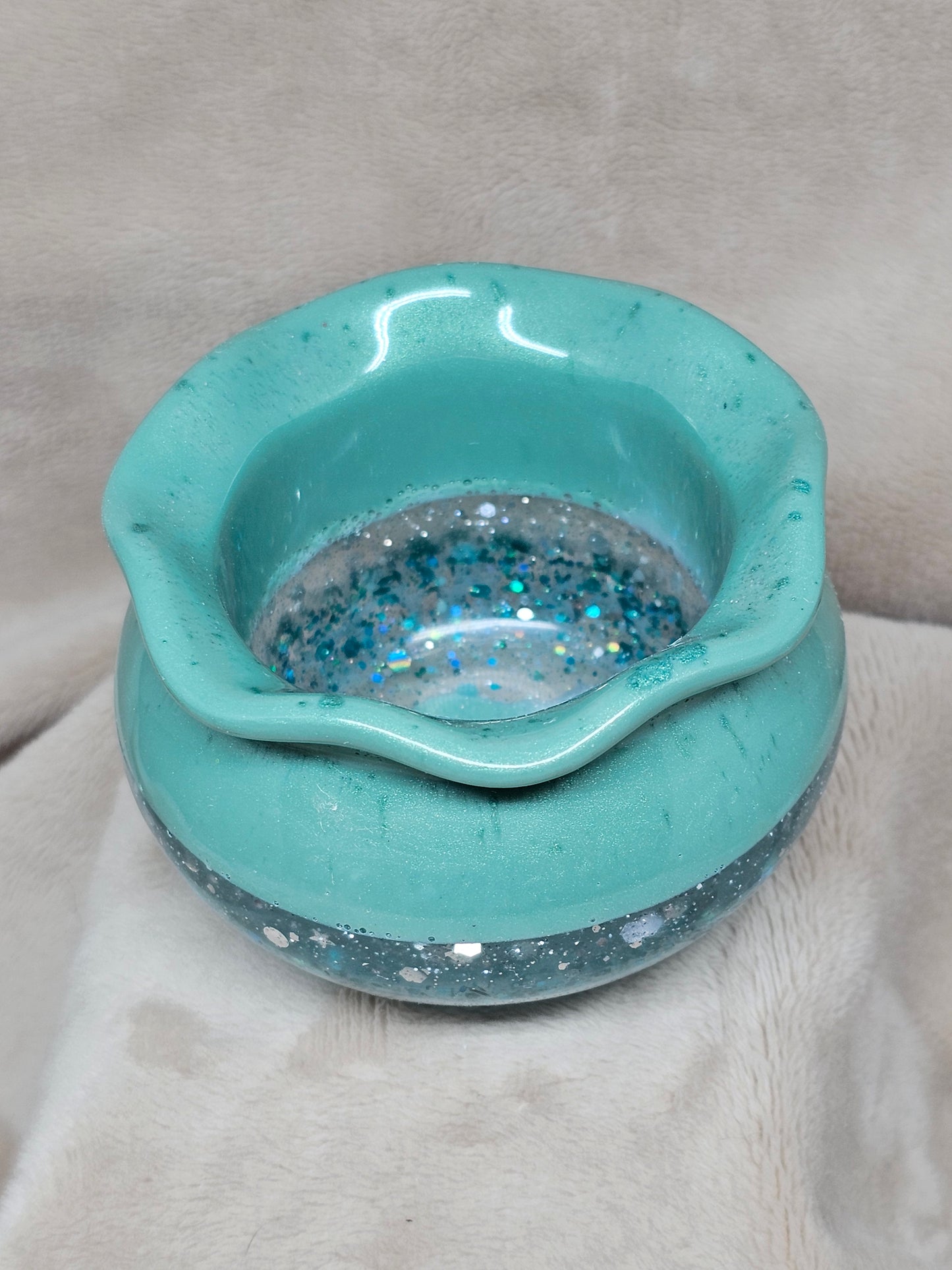 Votive/Planter - Teal & Clear