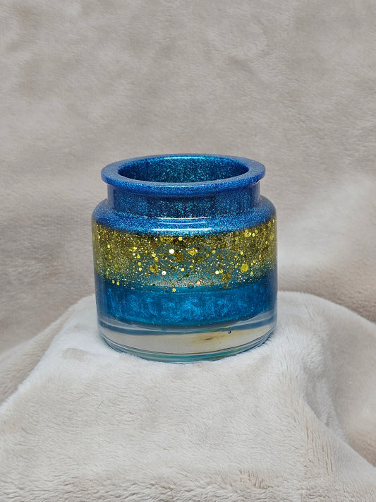 Votive/Planter - Blue & Gold