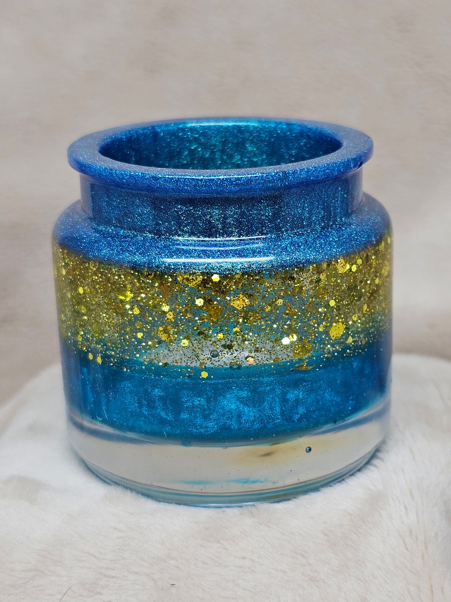 Votive/Planter - Blue & Gold