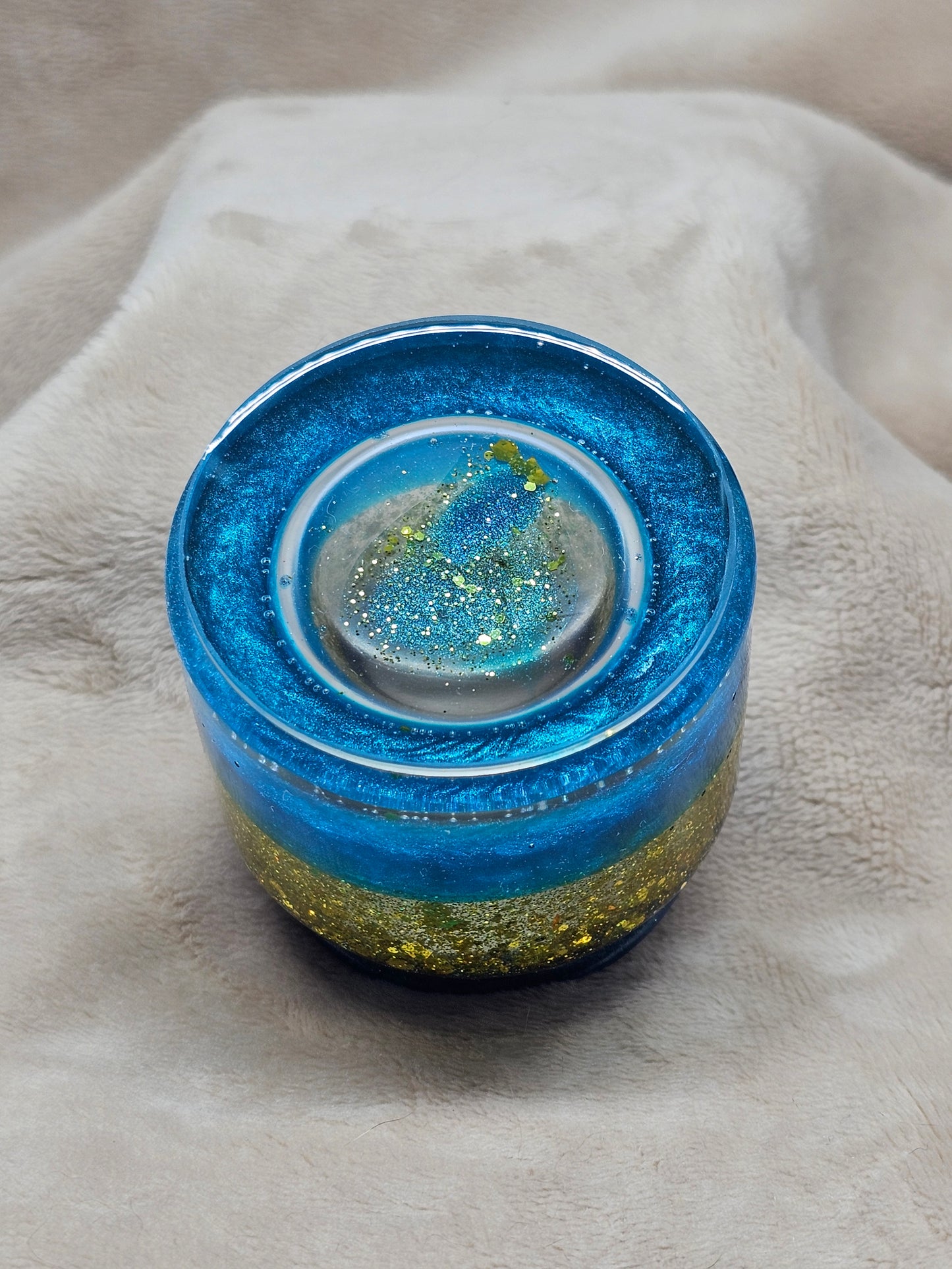 Votive/Planter - Blue & Gold