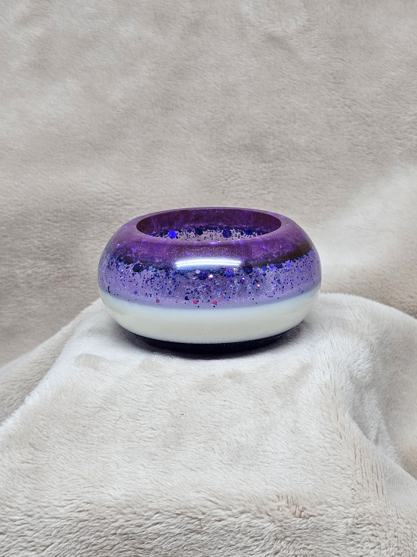 Votive/Planter - Purple & White