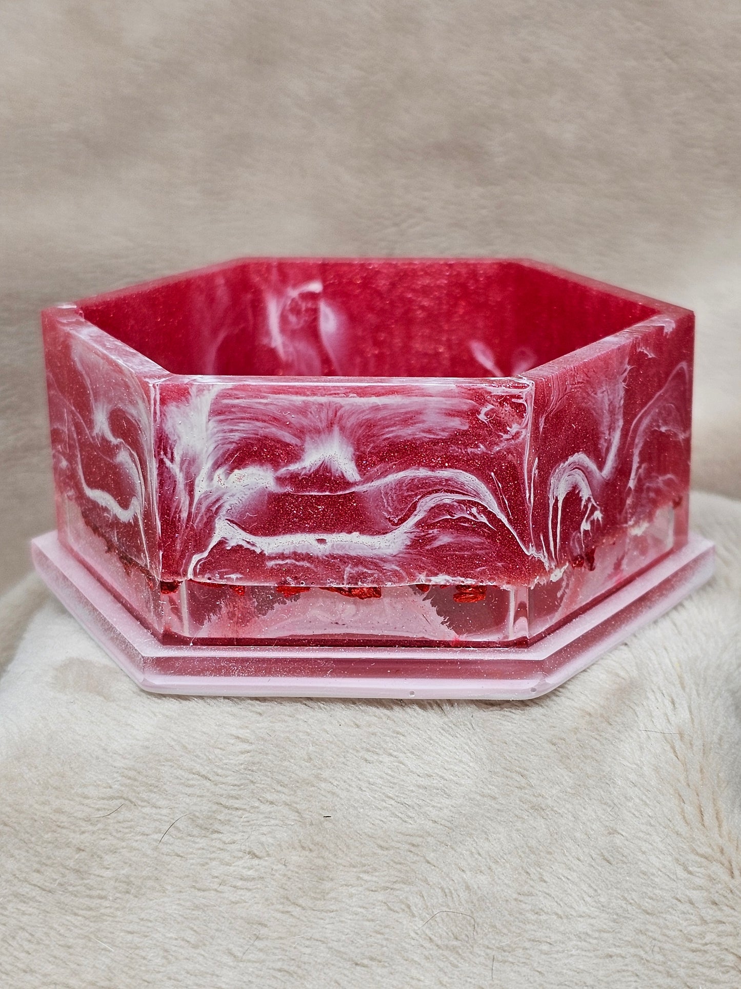 Votive/Planter - Red & White