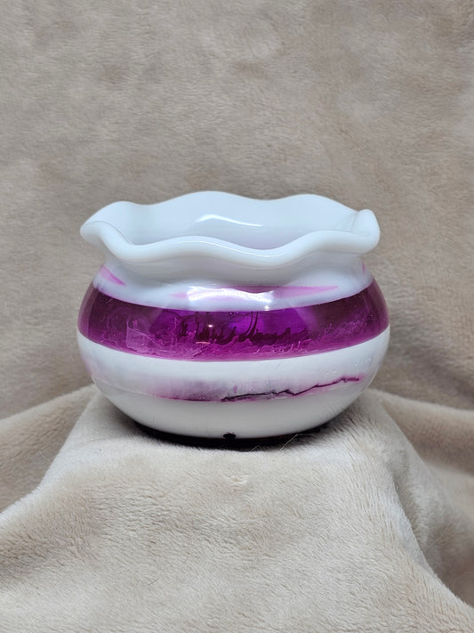 Votive/Planter-Purple & White