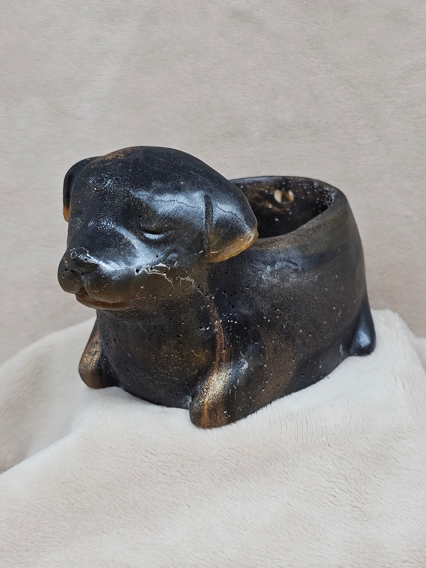 Votive/Planter - Dog (Black & Brown)