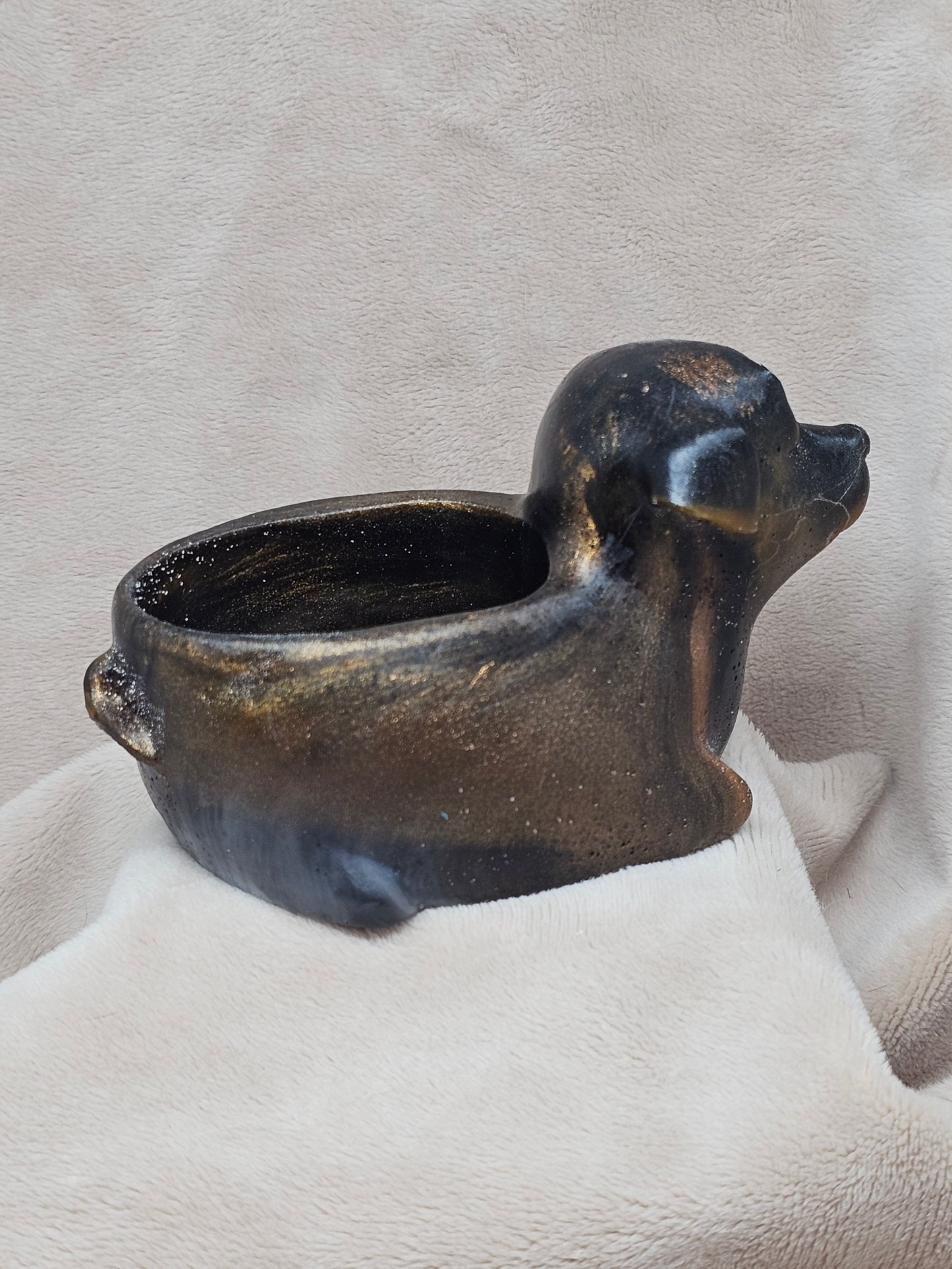 Votive/Planter - Dog (Black & Brown)