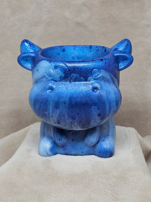 Votive/Planter - Hippo (Blue)