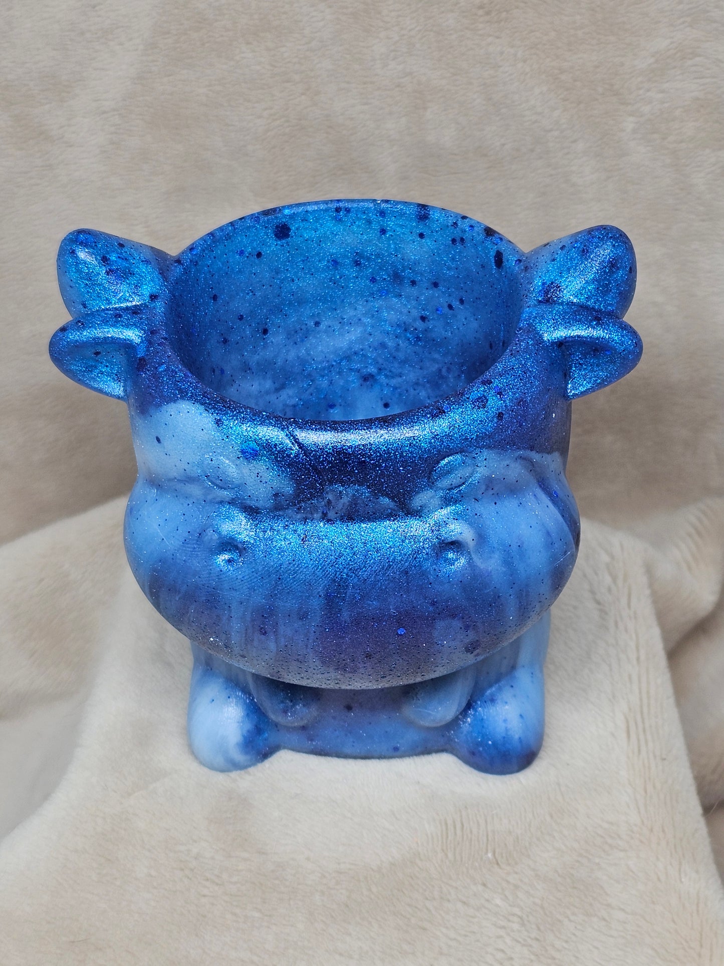 Votive/Planter - Hippo (Blue)