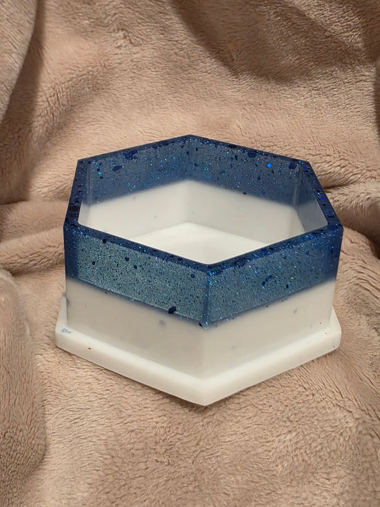 Votive/Planter - Blue & White