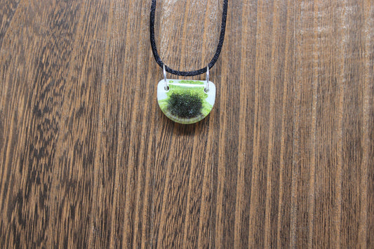 Hand-Poured Resin and Alcohol Ink Chunky Necklace - Green