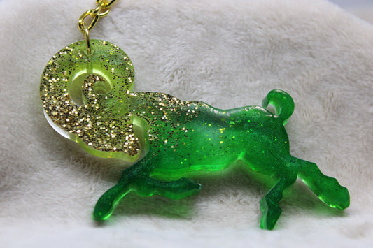 Zodiac Keychain - Aries - Green