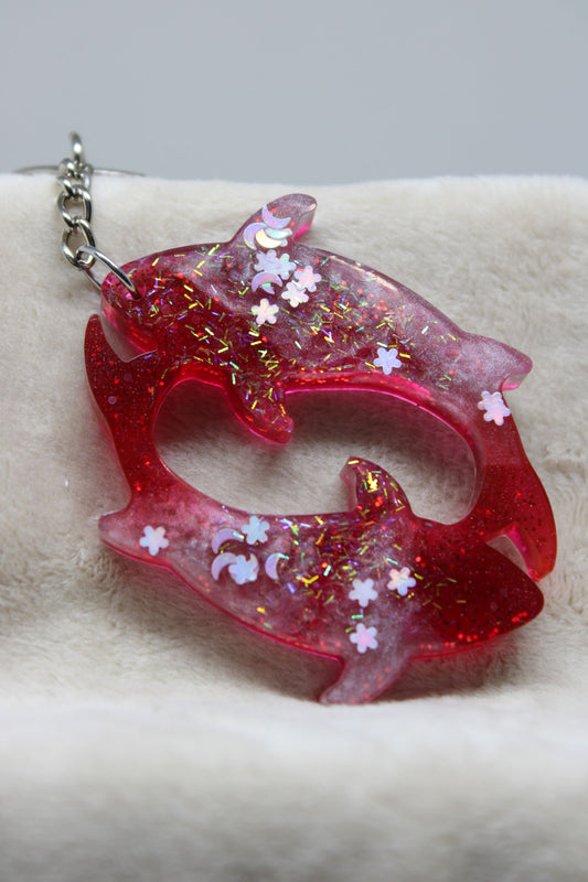 Zodiac Keychain - Pisces - Red