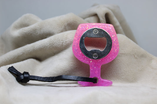 Bottle Opener - Pink/White