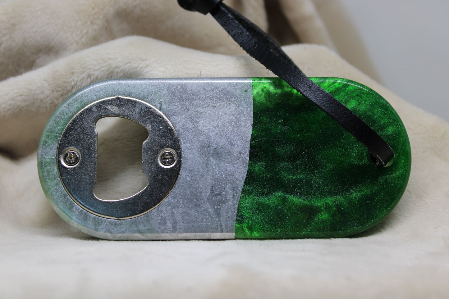 Bottle Opener - Green/Silver