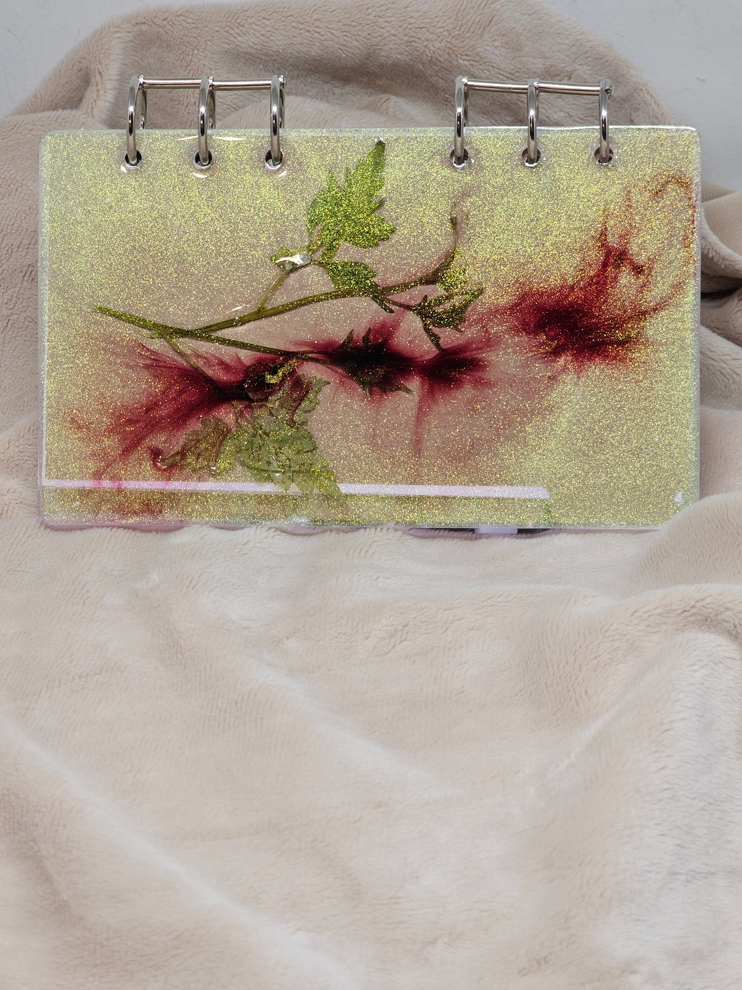 Notebook - Iridescent & Ruby/Green Leaf