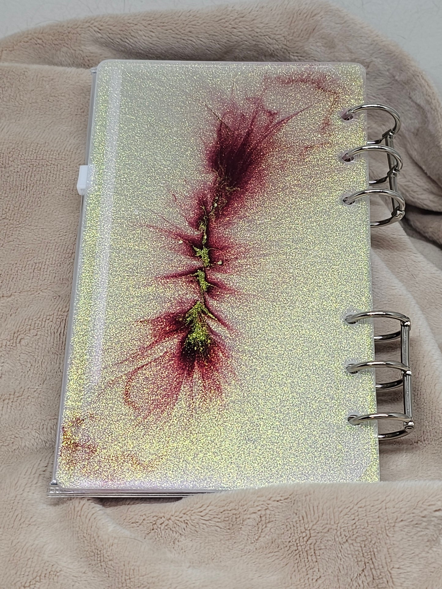 Notebook - Iridescent & Ruby/Green Leaf